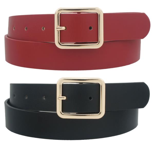 ROUNDED SQUARE BUCKLE BASIC DUO BELT