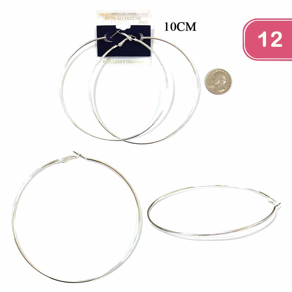 FASHION METAL HOOP EARRING (12 UNITS)