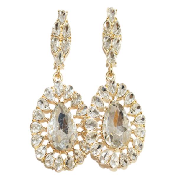 TEARDROP CRYSTAL DANGLE EARRING