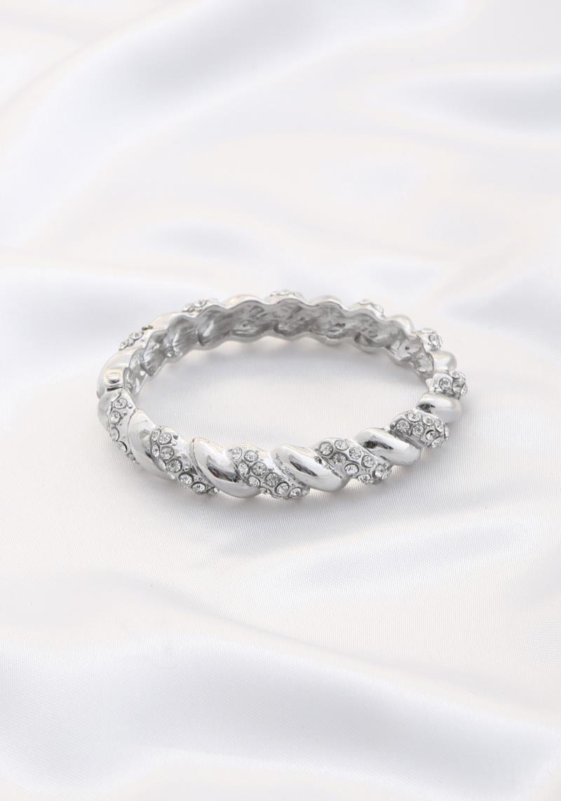 RHINESTONE METAL BANGLE BRACELET