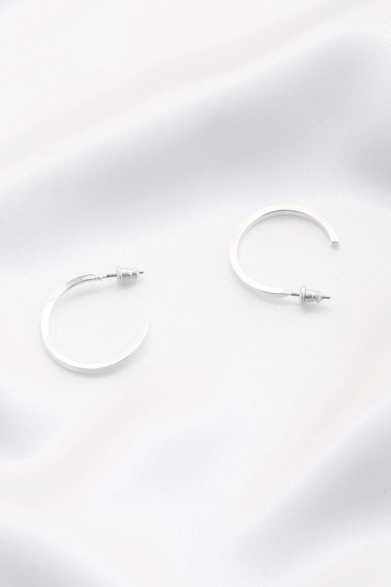 SQUARE EDGE METAL HOOP EARRING