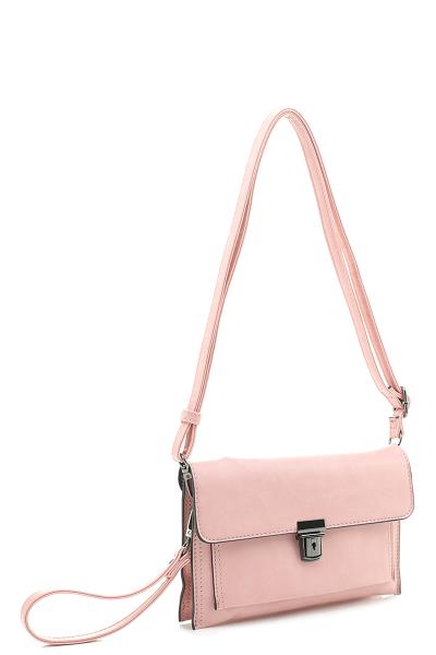 FASHION PLAIN HANDLE CLUTCH CROSSBODY BAG