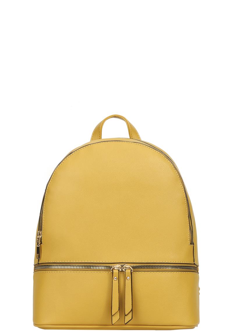 PLAIN COLOR SMOOTH ZIPPER BACKPACK