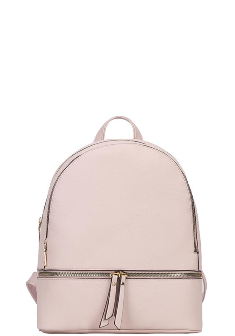 PLAIN COLOR SMOOTH ZIPPER BACKPACK