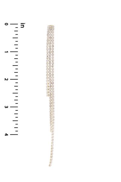 RHINESTONE 3 LINE TASSEL EARRING