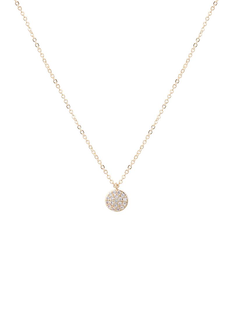 CRYSTAL ROUND PENDANT NECKLACE