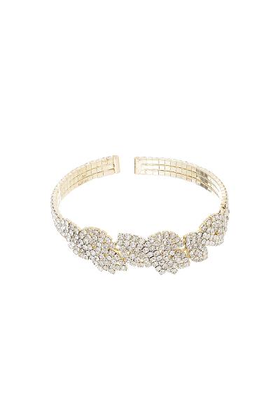 RHINESTONE LEAF PATTERN CUFF BRACELET