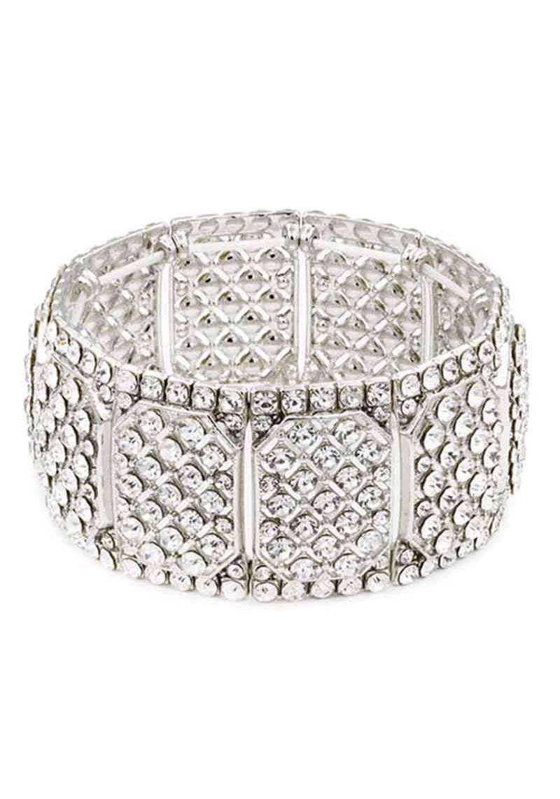 RHINESTONE WIDE STRETCH BRACELET