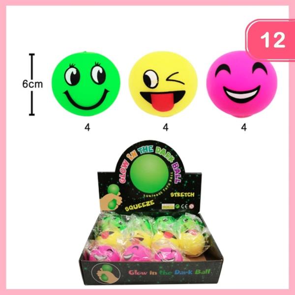 GLOW IN THE DARK BALL SQUEEZE TOY (12 UNITS)