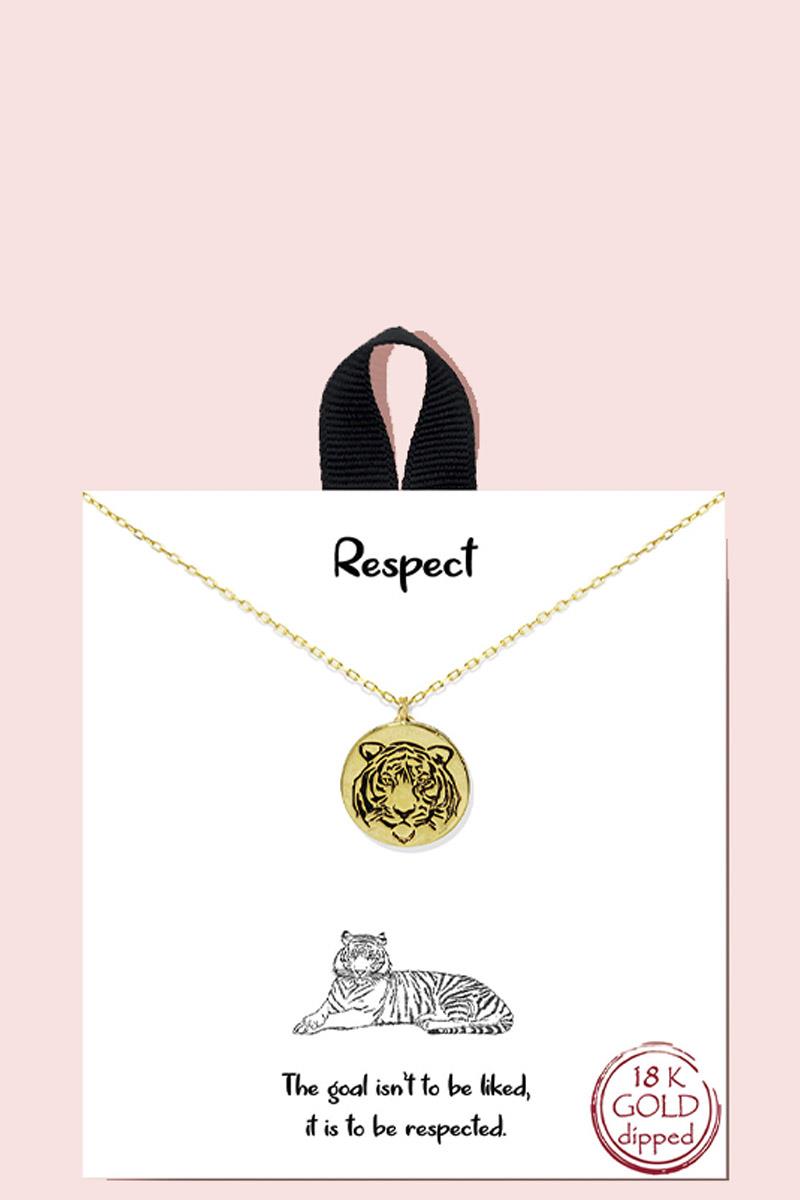18K GOLD RHODIUM DIPPED RESPECT NECKLACE