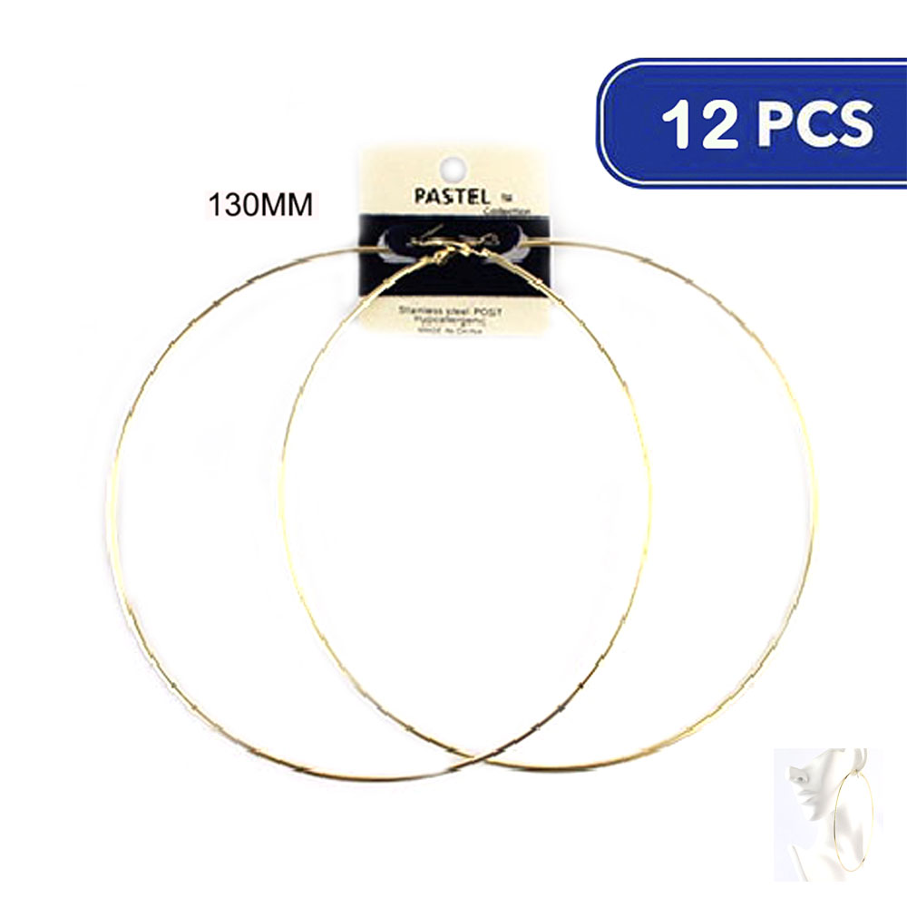 FASHION BASIC METAL HOOP EARRING (12 UNITS)