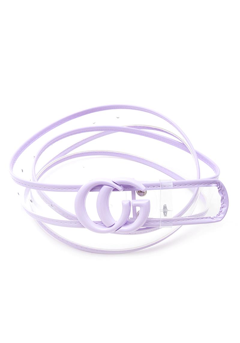 CLEAR COLOR EDGE METAL BUCKLE BELT