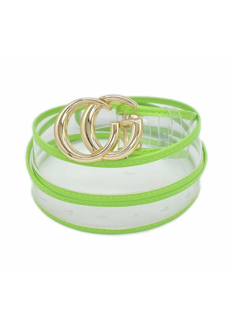 CLEAR COLOR EDGE METAL BUCKLE BELT