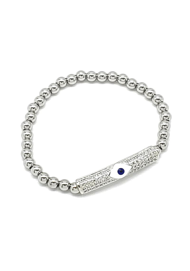 METAL BALL CHAIN EVIL EYE BRACELET