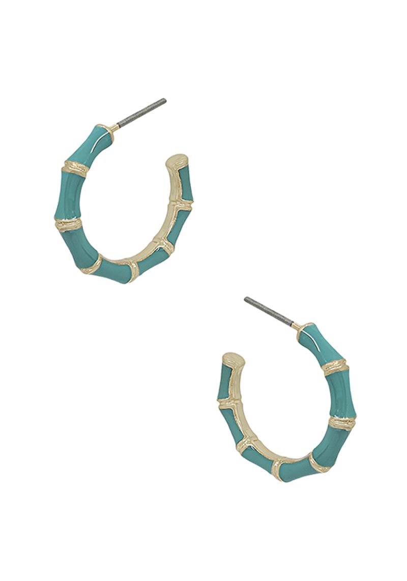 20MM BAMBOO SHAPED COLORED METAL EARRING