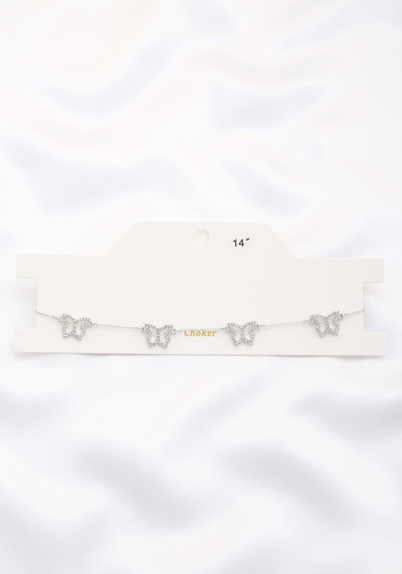 PAVE OPEN BUTTERFLY STATION CHOKER