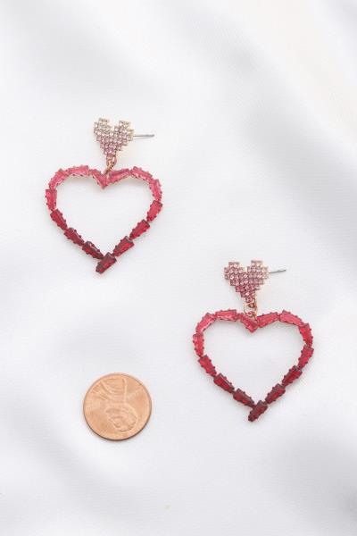 SODAJO CRYSTAL HEART EARRING