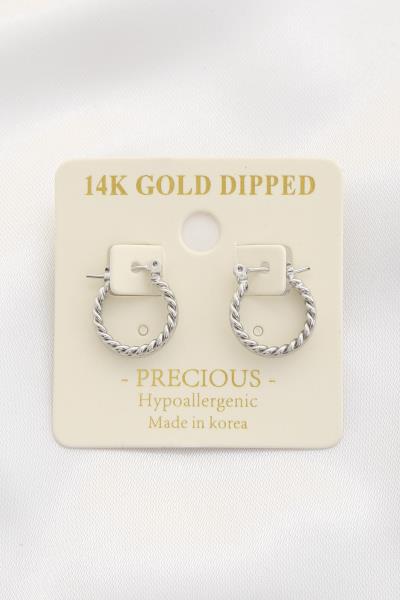 TWISTED 14K GOLD DIPPED HOOP EARRING