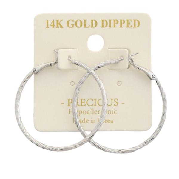 TWISTED 14K GOLD DIPPED HOOP EARRING