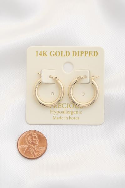 PIPE 14K GOLD DIPPED HOOP EARRING