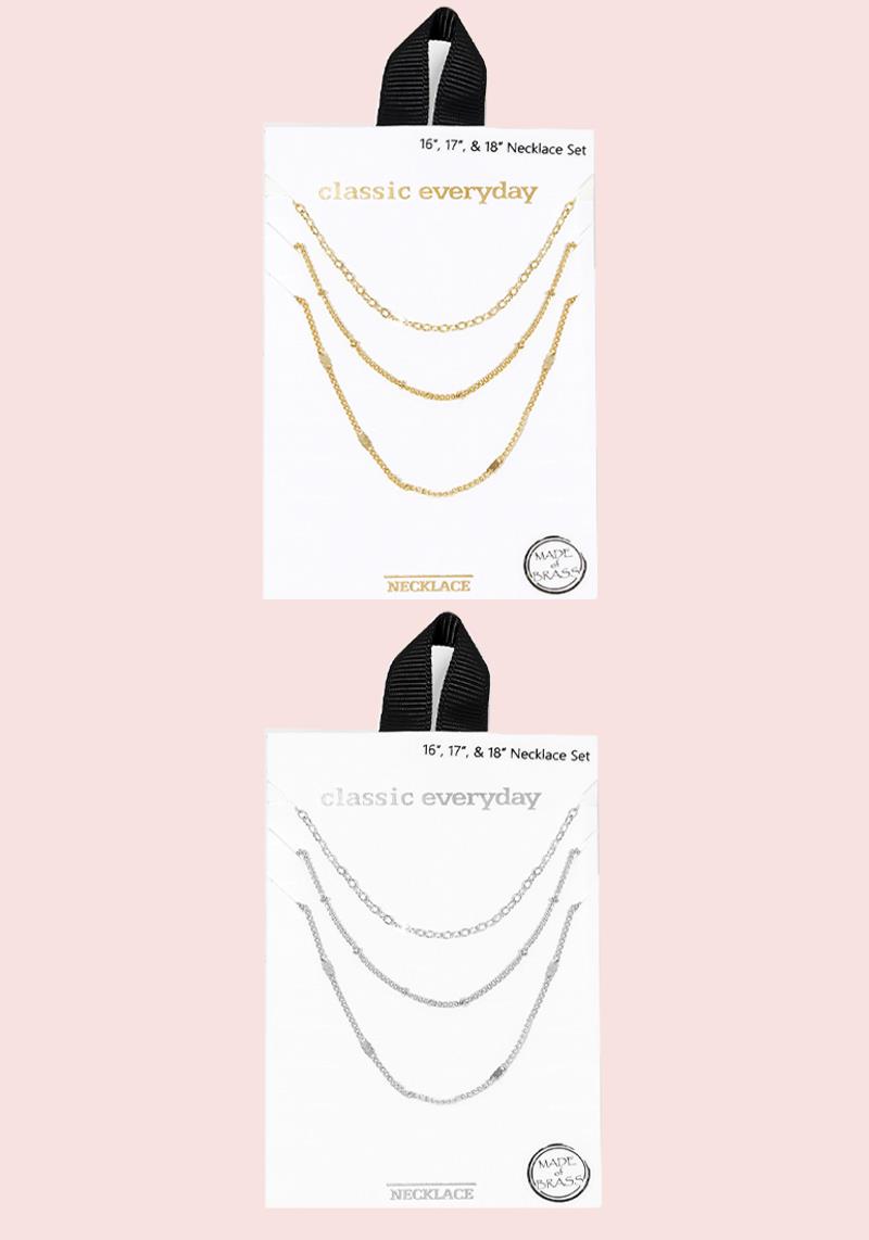 SET OF 3 CHAIN 16"17"18" NECKLACE