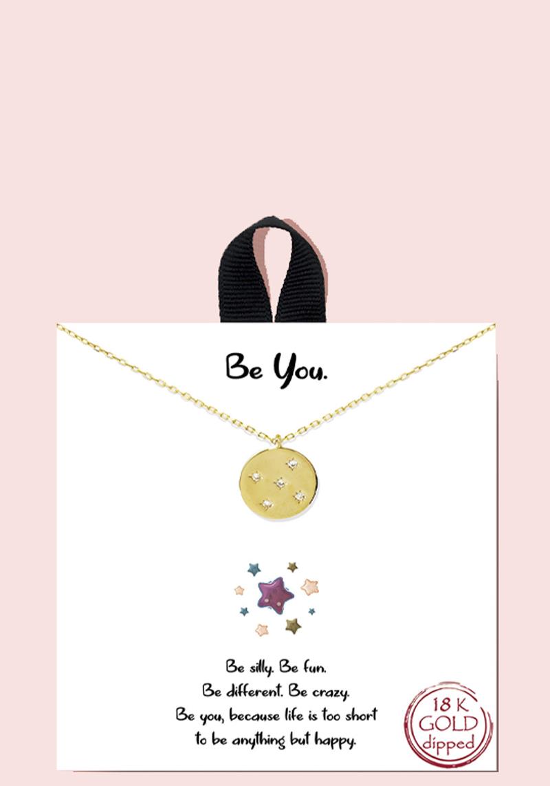 18K GOLD RHODIUM DIPPED BE YOU NECKLACE