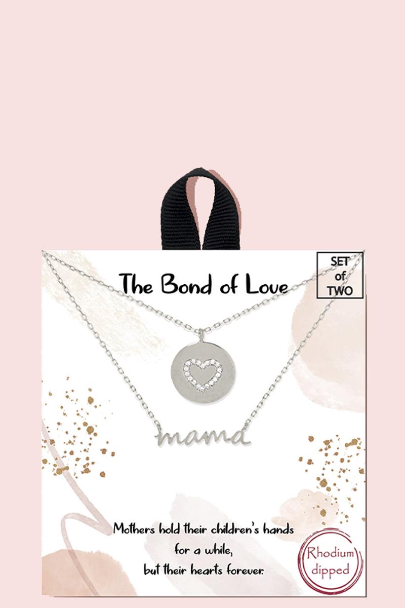 18K GOLD RHODIUM DIPPED THE BOND OF LOVE NECKLACE