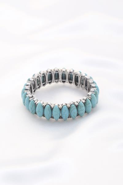 RODEO WESTERN POINTED OVAL BEAD STRETCH BRACELET