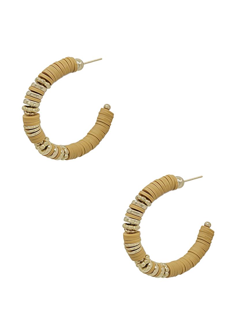 METAL CCB ACCENT RUBBER C HOOP EARRING