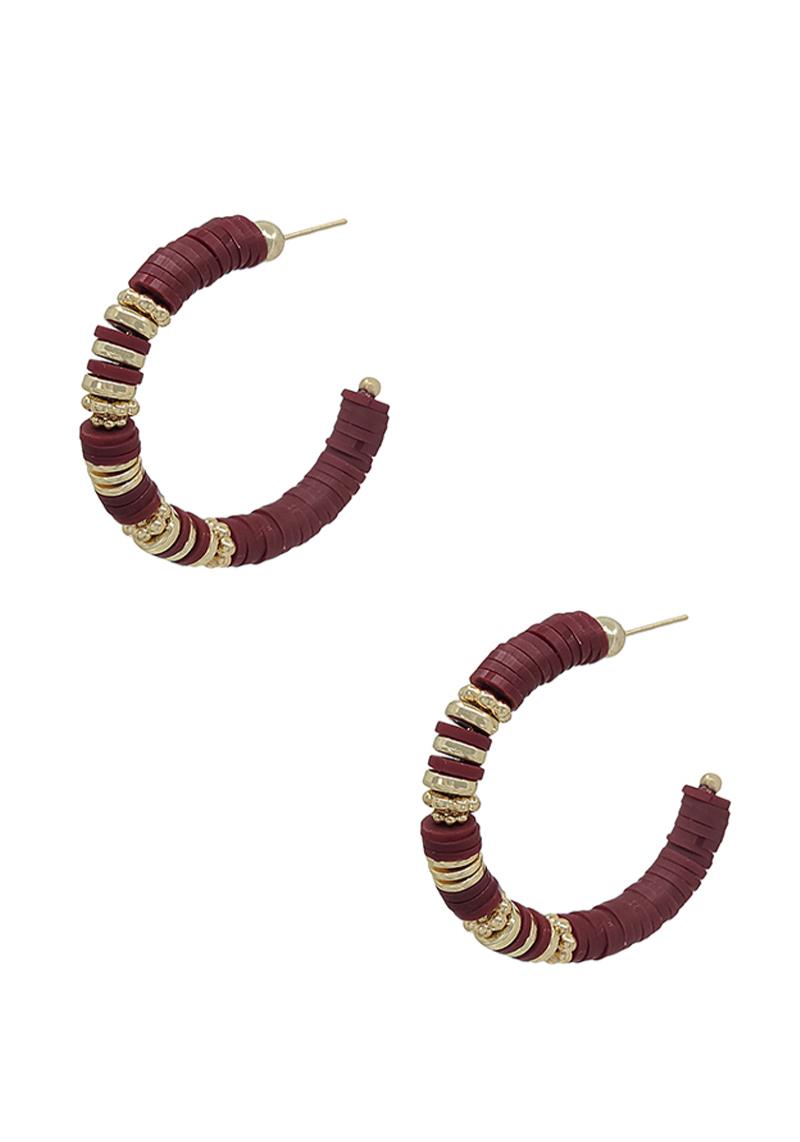 METAL CCB ACCENT RUBBER C HOOP EARRING