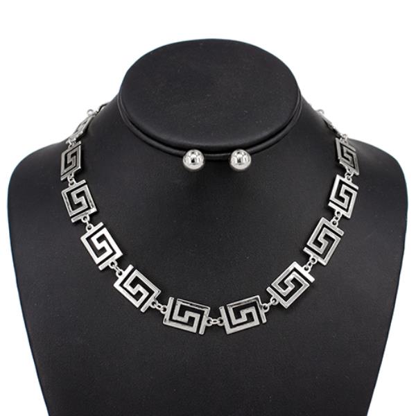 GREEK PATTERN METAL NECKLACE