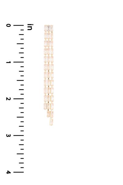 CRYSTAL DROP 3 LINE BAGUETTE EARRING