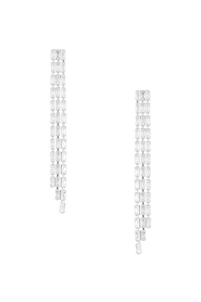 CRYSTAL DROP 3 LINE BAGUETTE EARRING