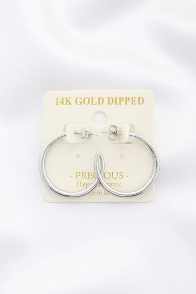 14K GOLD DIPPED SOLID HOOP EARRING