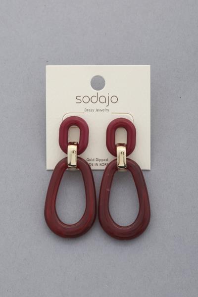 SODAJO LONG OVAL DANGLE EARRING