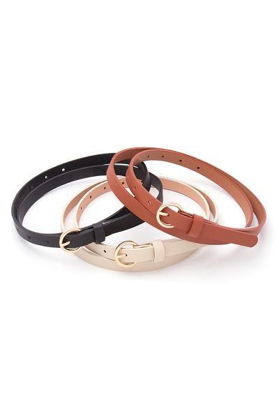 3IN1 SMOOTH METAL BUCKLE BELT