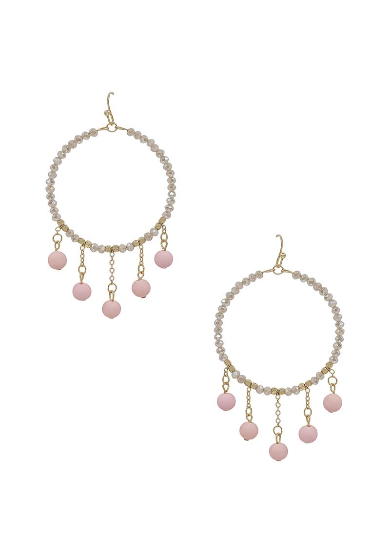 CLAY BALL CHARM ROUND BEADS EARRING