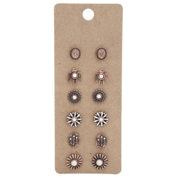 RODEO WESTERN ASSORTED STUD EARRING SET