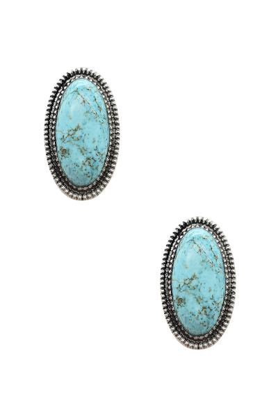 RODEO WESTERN TURQUOISE STONE WESTERN STYLE EARRING