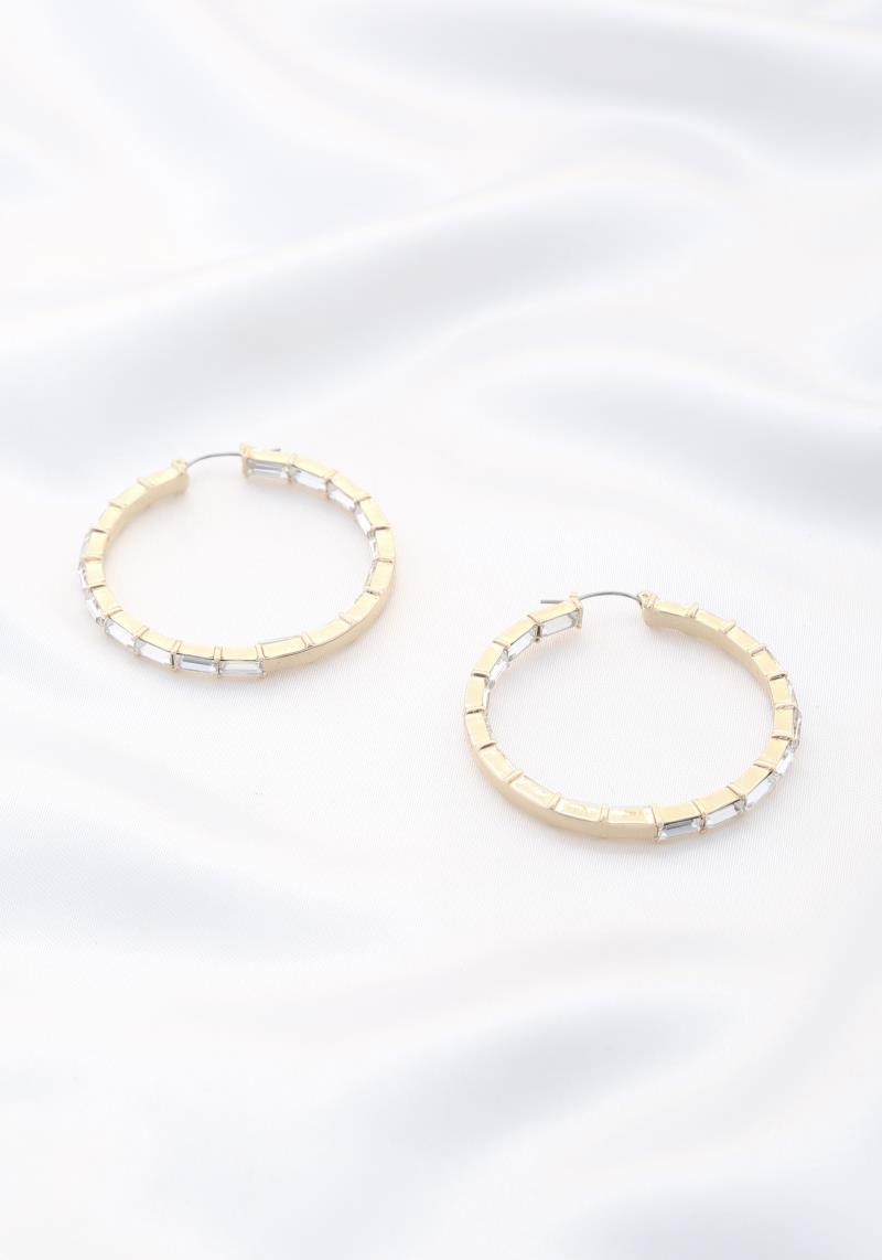 CRYSTAL EDGE HOOP EARRING