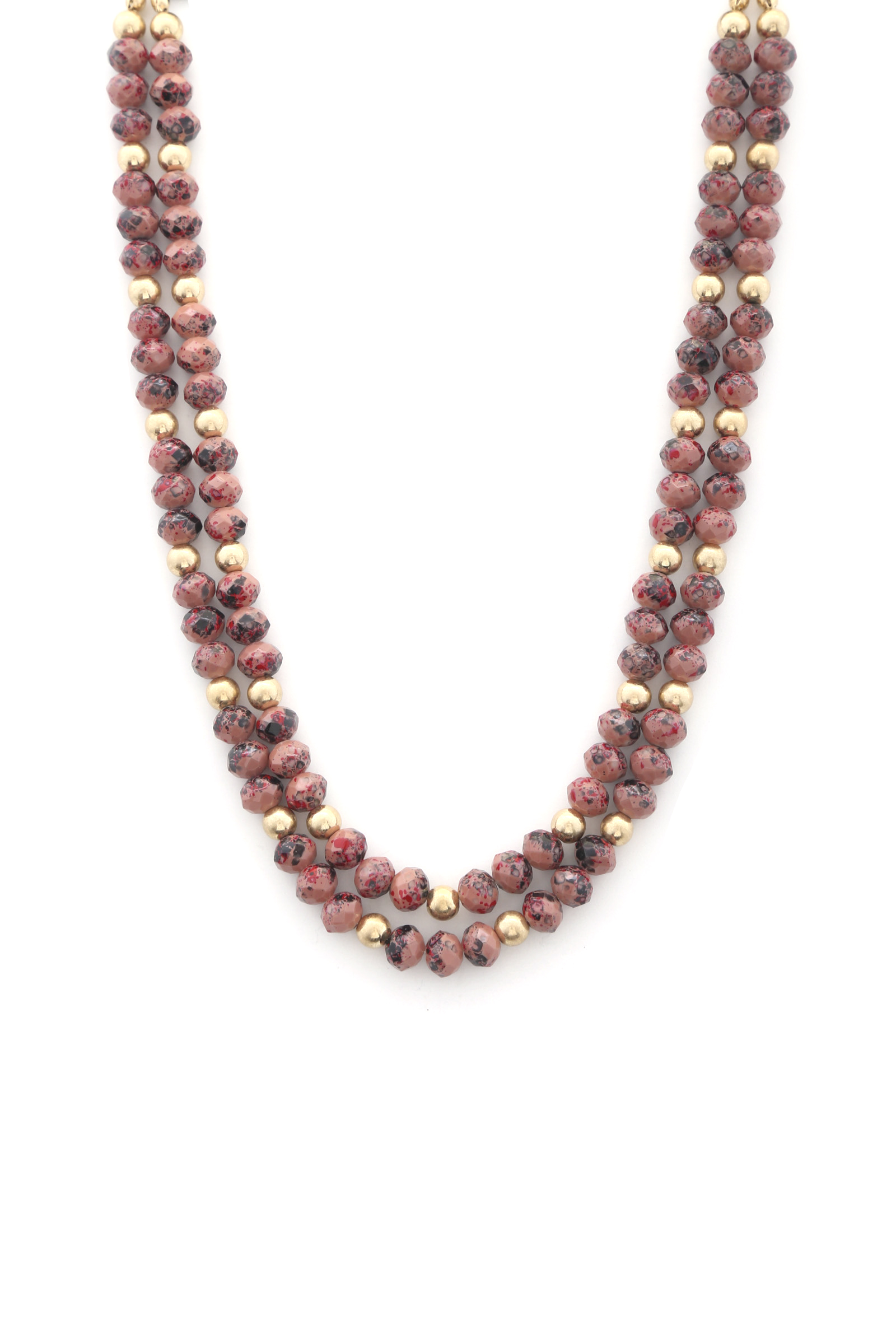 STONE BEAED LAYERED NECKLACE