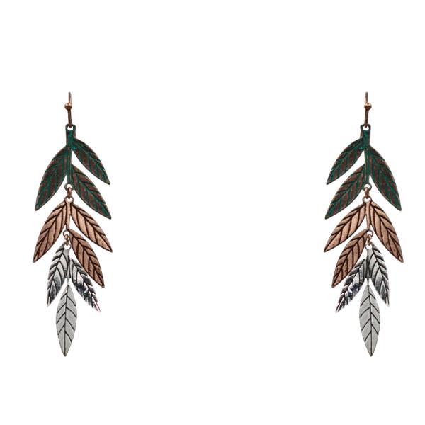 METAL LEAF DANGLE EARRING