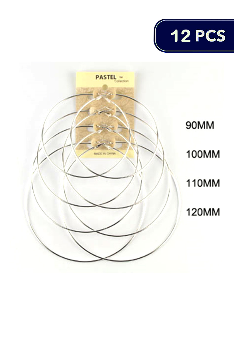 FASHION MULTI HOOP EARRING 4 PAIR SET (12 UNITS)