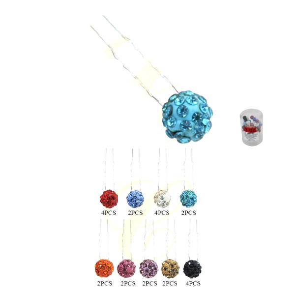 RHINESTONE HAIR PIN 12 UNITS