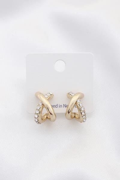CRISS CROSS METAL POST EARRING