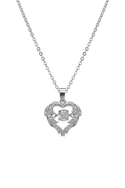 HEART WING DANCING CUBIC ZIRCONIA NECKLACE