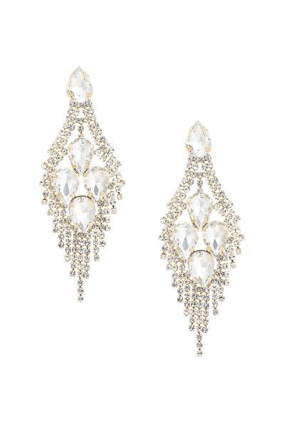 RHINESTONE TEARDROP STATEMENT EARRING