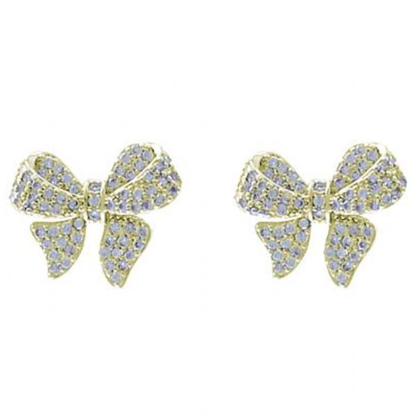 CRYSTAL RIBBON BOW EARRING