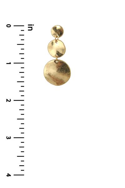 3 ROUND HAMMERED EARRING