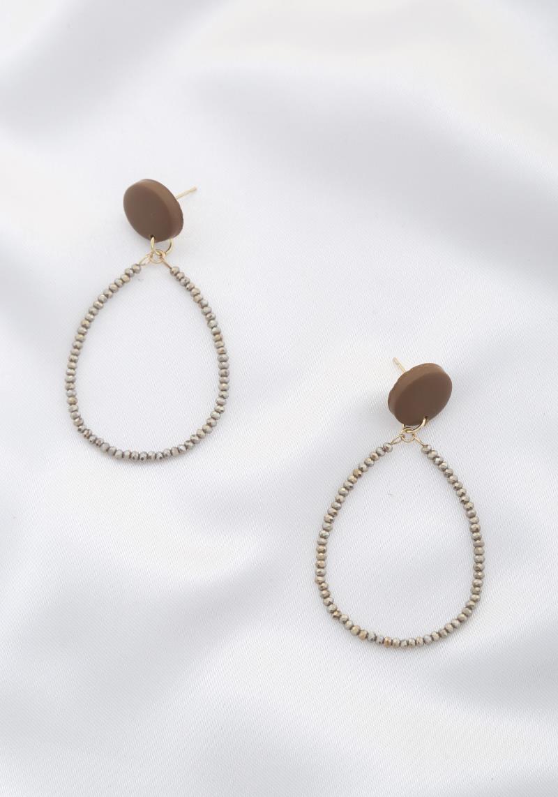 CLAY POST TEARDROP BEADS EARRING